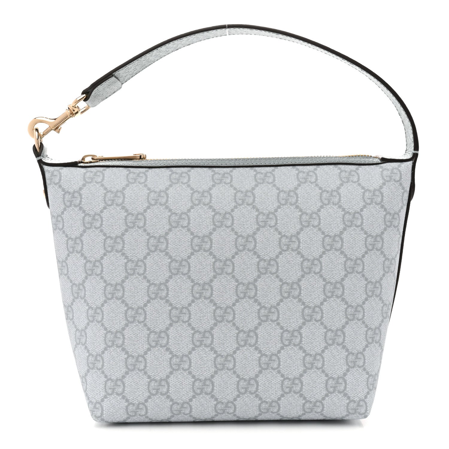 Gucci GG Supreme Monogram Textured Calfskin Web Super Mini Ophidia Shoulder Bag Light Blue 1 of 10