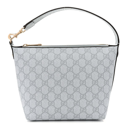 Gucci GG Supreme Monogram Textured Calfskin Web Super Mini Ophidia Shoulder Bag Light Blue 1 of 10