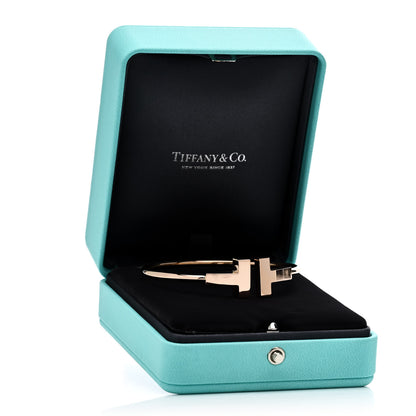 Tiffany 18K Rose Gold T Wide Wire Bracelet 4 of 4