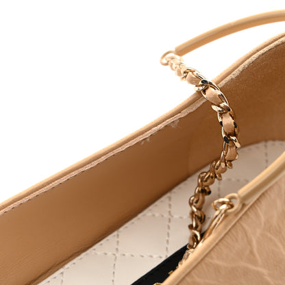 Chanel Lambskin Cap Toe Ankle Chain Ballerina Flats 41 Beige Black 11 of 12