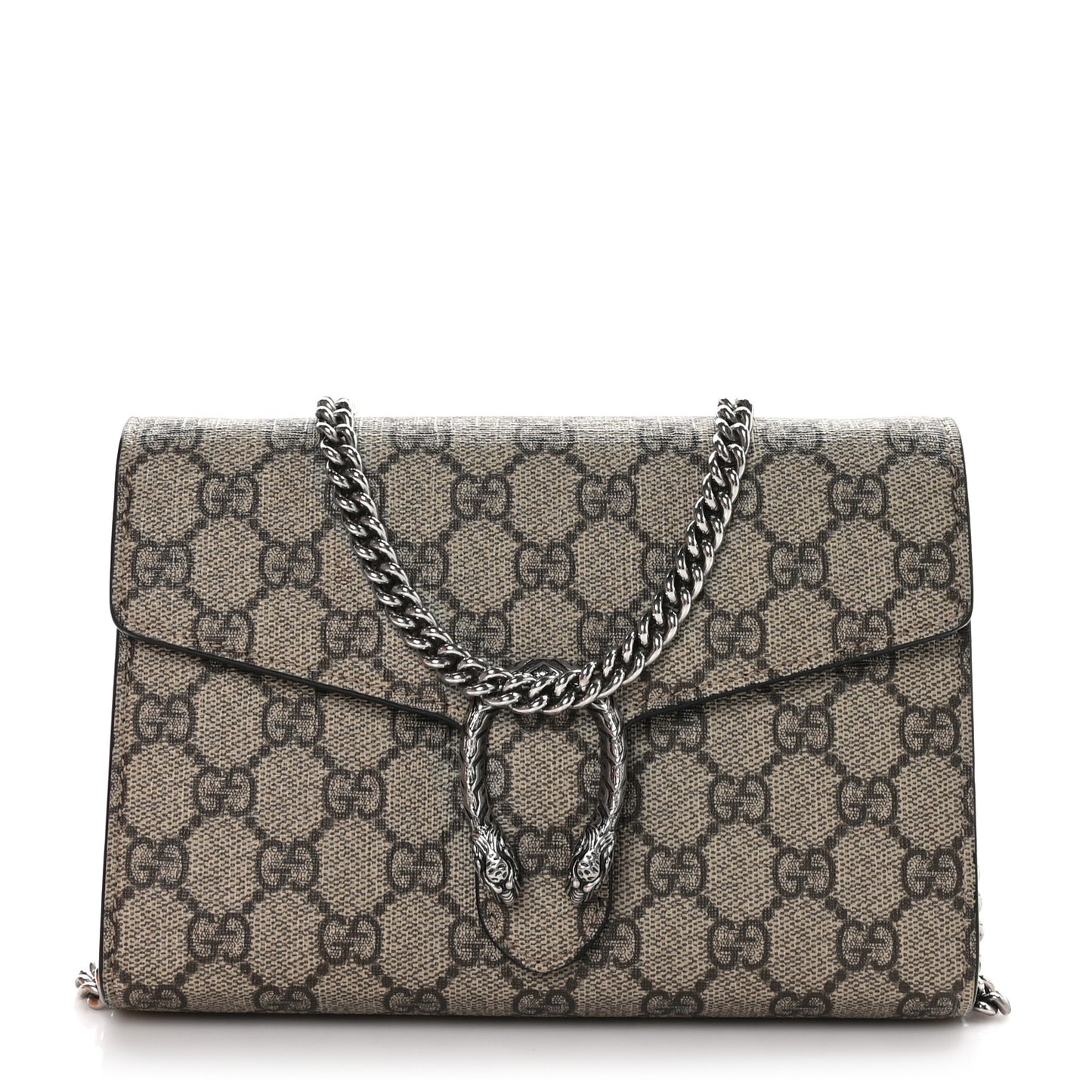 GG Supreme Monogram Mini Dionysus Chain Wallet Black