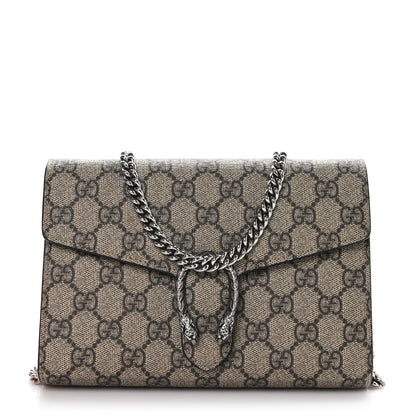 Gucci GG Supreme Monogram Mini Dionysus Chain Wallet Black 1 of 12