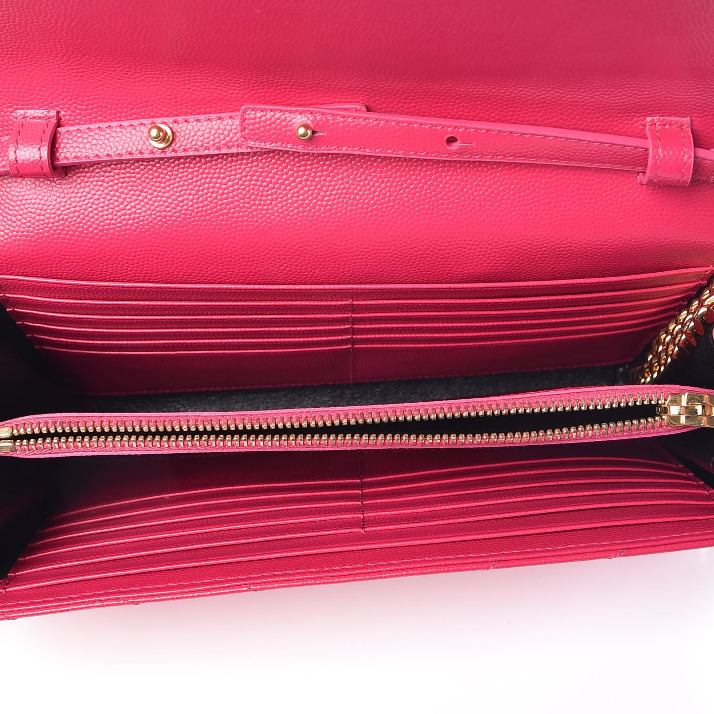Grain De Poudre Matelasse Chevron Monogram Chain Wallet Bubblegum