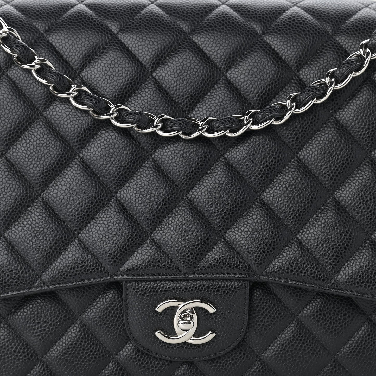 Caviar Quilted Maxi Single Flap Black
