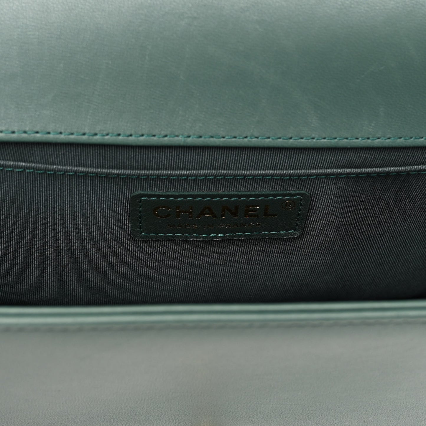 Calfskin Quilted Medium Boy Flap Dark Green