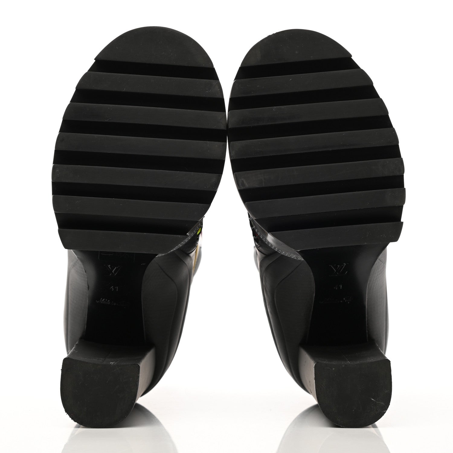 Louis Vuitton Metallic Calfskin Technical Fabric Digital Gate Ankle Boots 41 Black Red 5 of 16