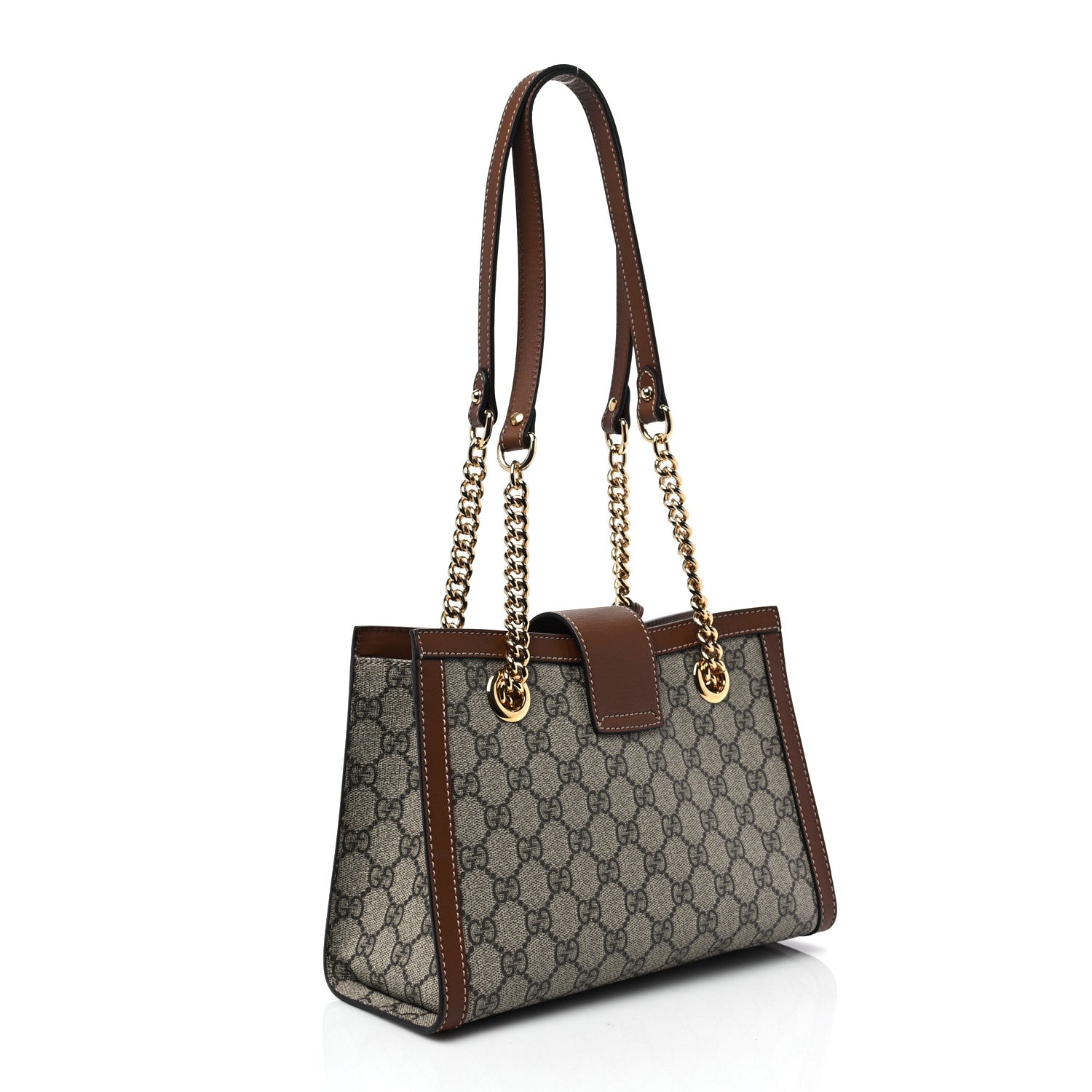 Gucci GG Supreme Monogram Calfskin Small Padlock Tote Beige Ebony Tuscany 3 of 8