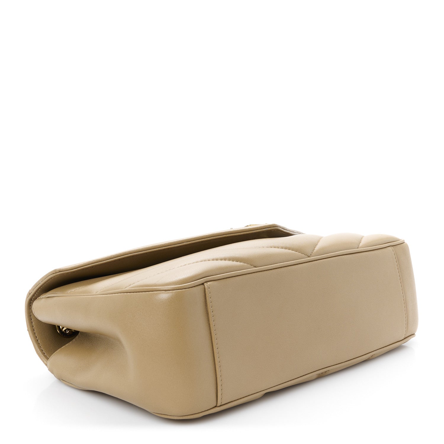 Saint Laurent Lambskin Chevron Quilted Medium Loulou Tan 6 of 13