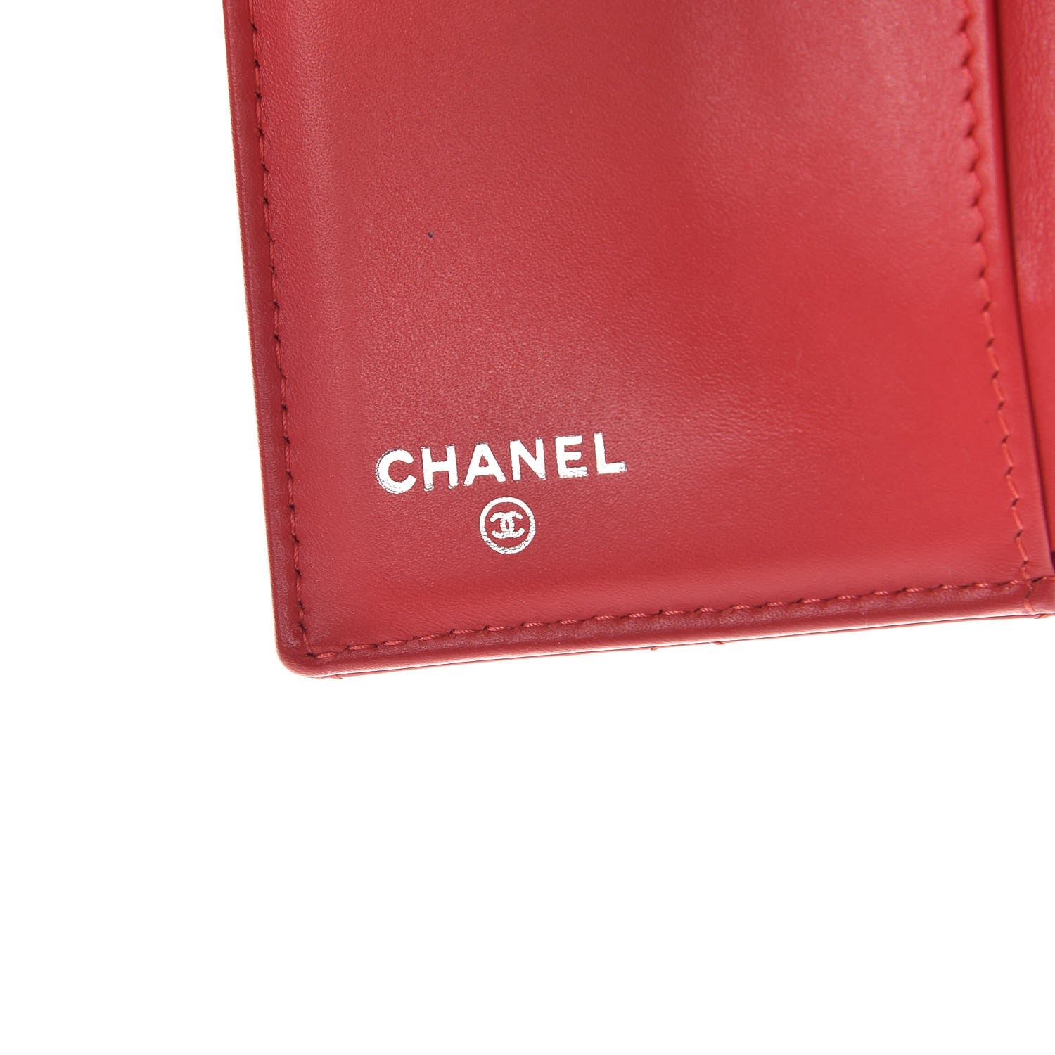 Chanel Patent Quilted Compact Zip Wallet Dark Pink 8 of 10