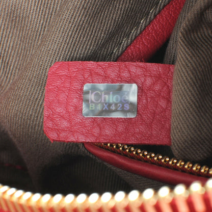 Chloe Calfskin Small Marcie Satchel Peony Red 9 of 9