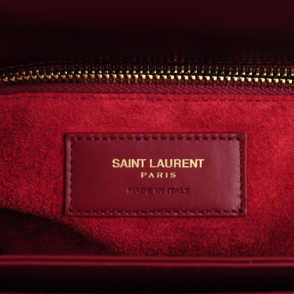 Saint Laurent Calfskin Medium Classic Monogram Universite Bag Oxblood 6 of 7