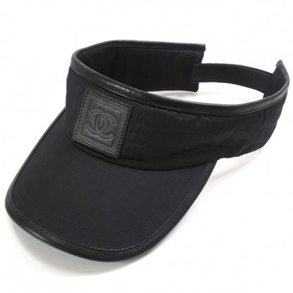 Chanel Nylon Leather Tennis Visor Black 1 of 3
