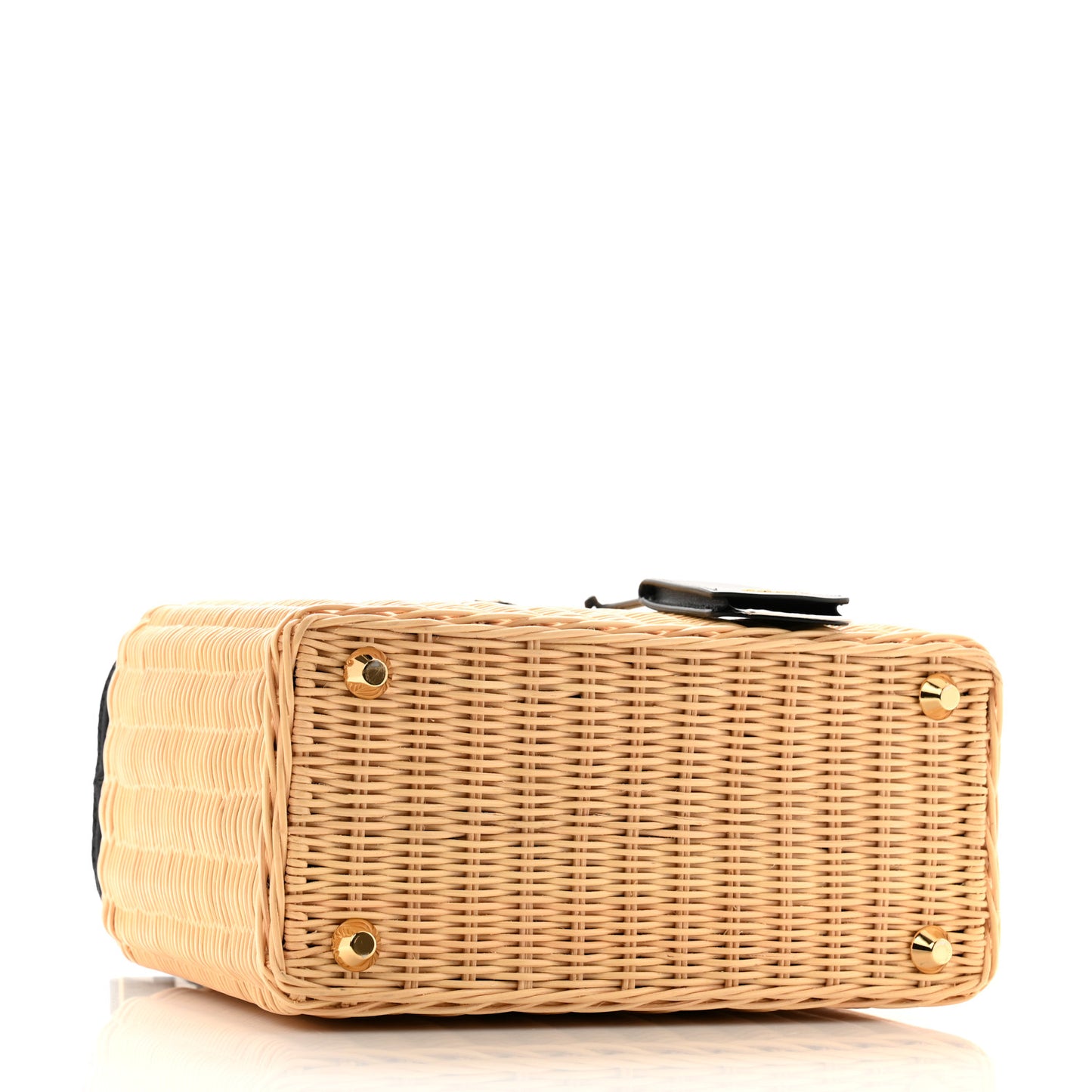 Wicker Canvas Tote Naturale Black