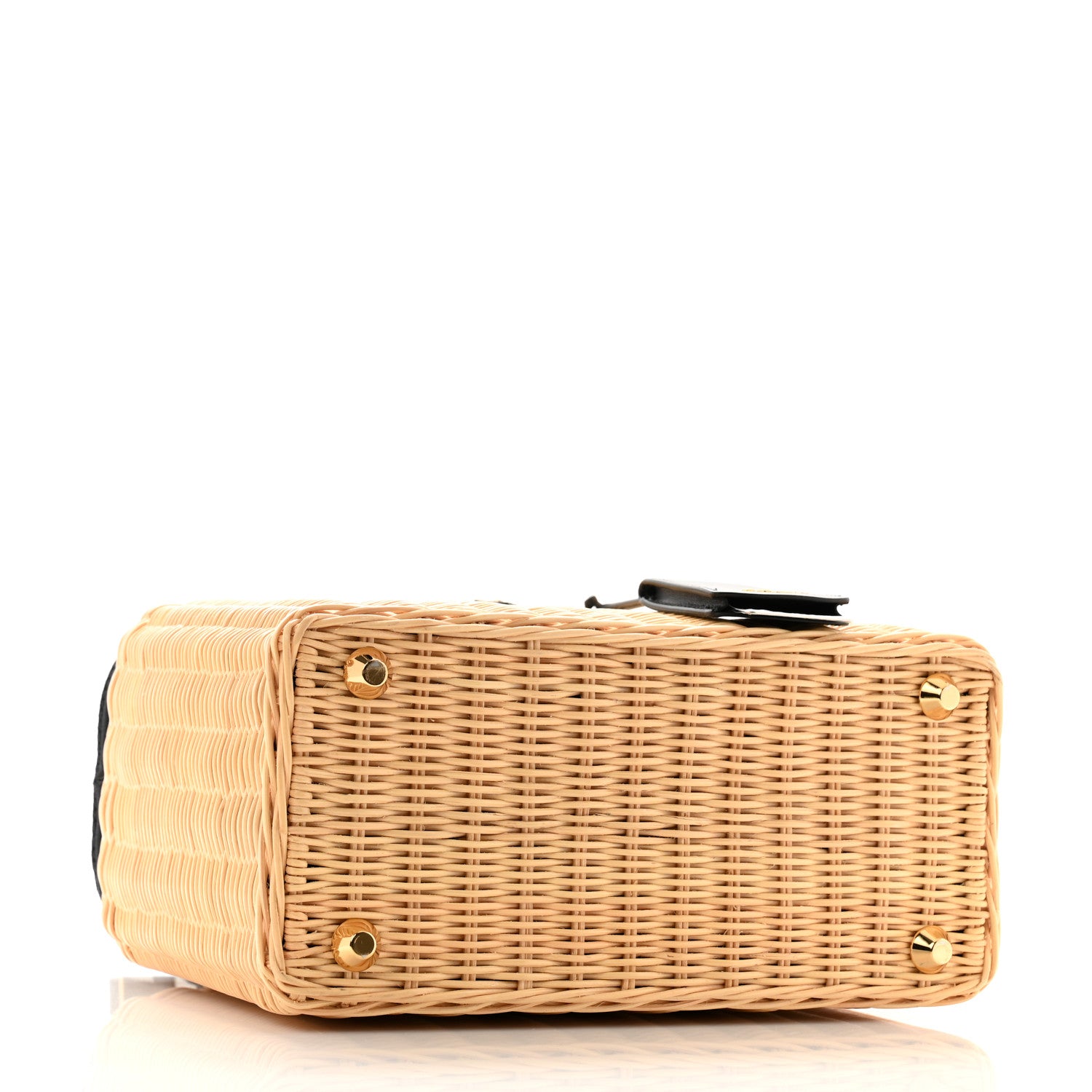 Prada Wicker Canvas Tote Naturale Black 4 of 11