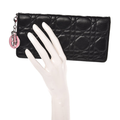Christian Dior Lambskin Cannage Rendezvous Wallet Black 2 of 11