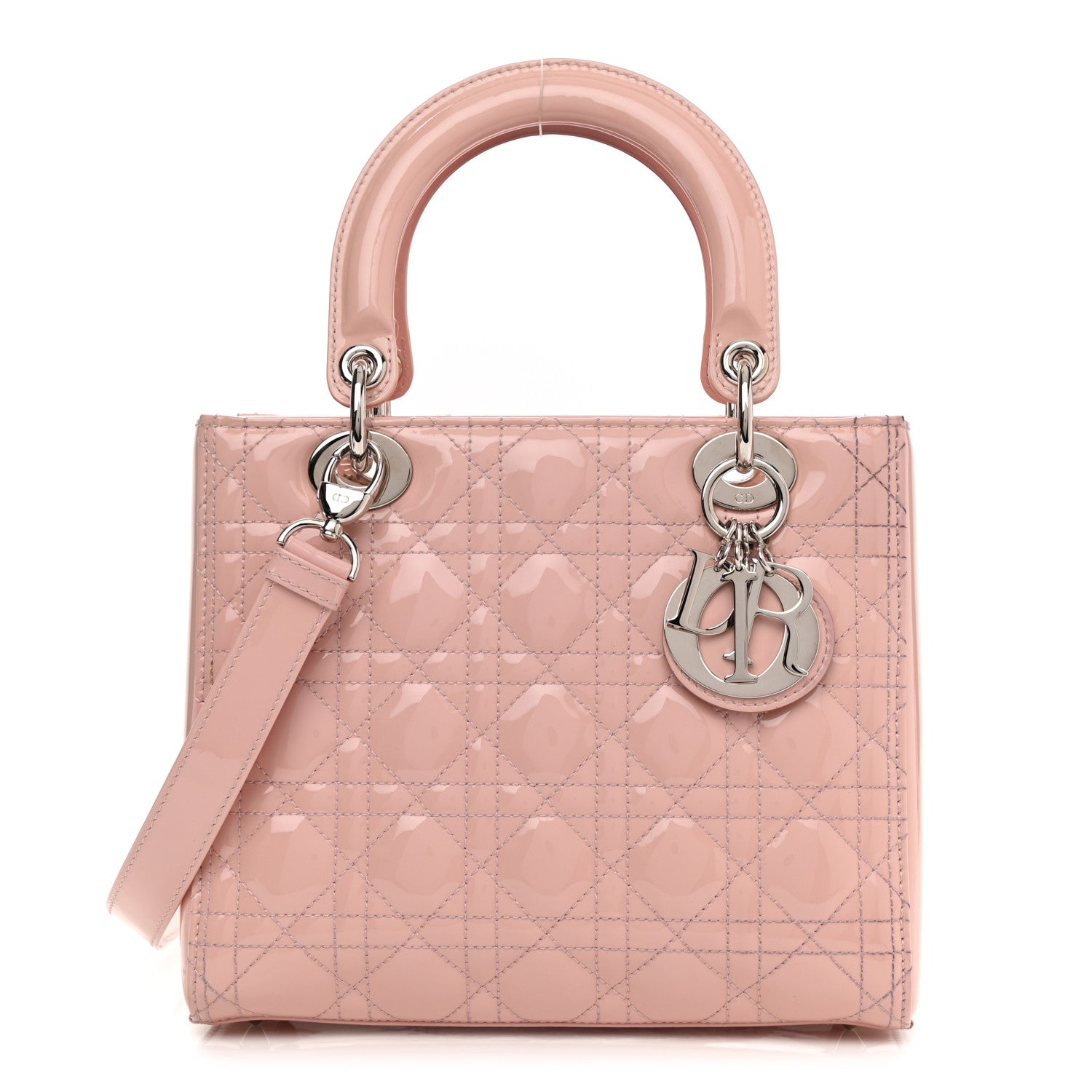 Christian Dior Patent Cannage Medium Lady Dior Rose Clair 1 of 11