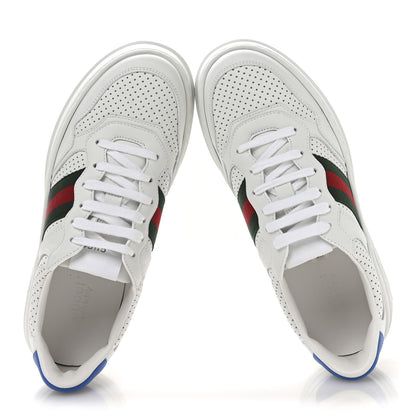 Gucci Calfskin Web Perforated Womens Platform 55mm Sneakers 39 White Bright Splash 2 of 9