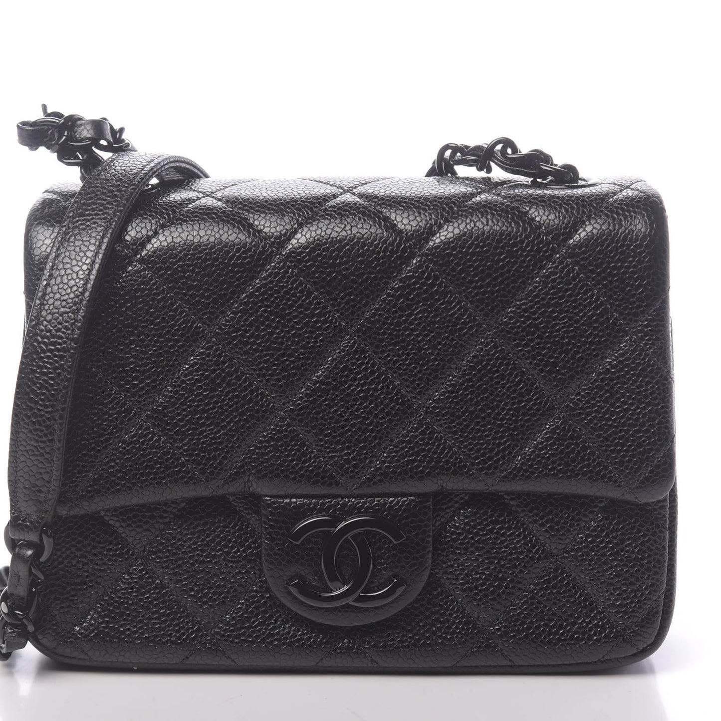 Caviar Quilted Incognito Mini Square Flap Black