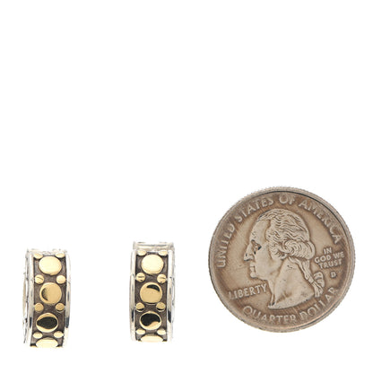 John Hardy Sterling Silver 18K Yellow Gold Dot Huggie Hoop Earrings 2 of 5