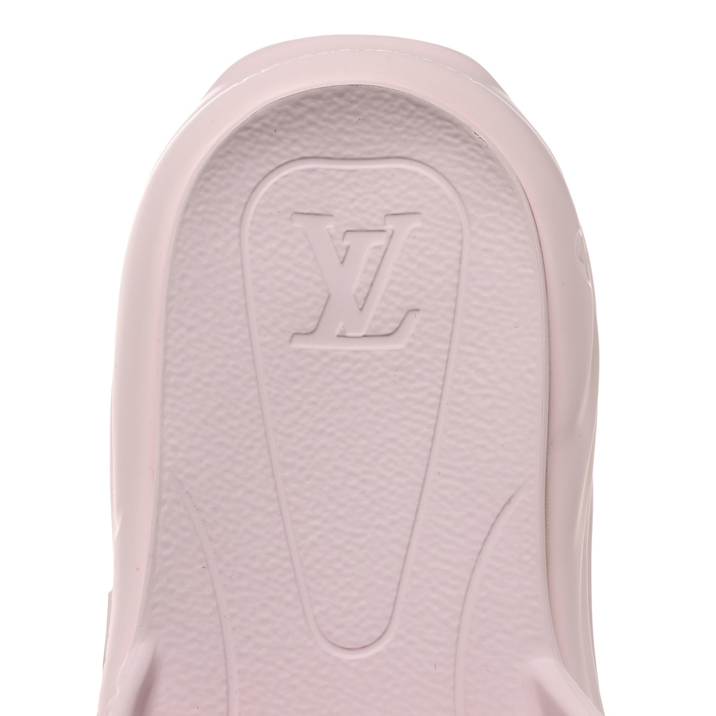 Rubber Monogram Embossed Pool 55 Flat Comfort Mule 40 Rose Clair