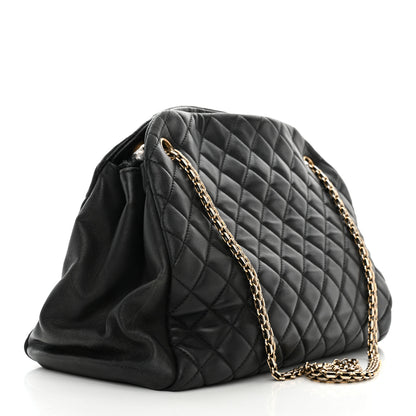 Chanel Lambskin Quilted Large Just Mademoiselle Bowling Bag Black 3 of 12
