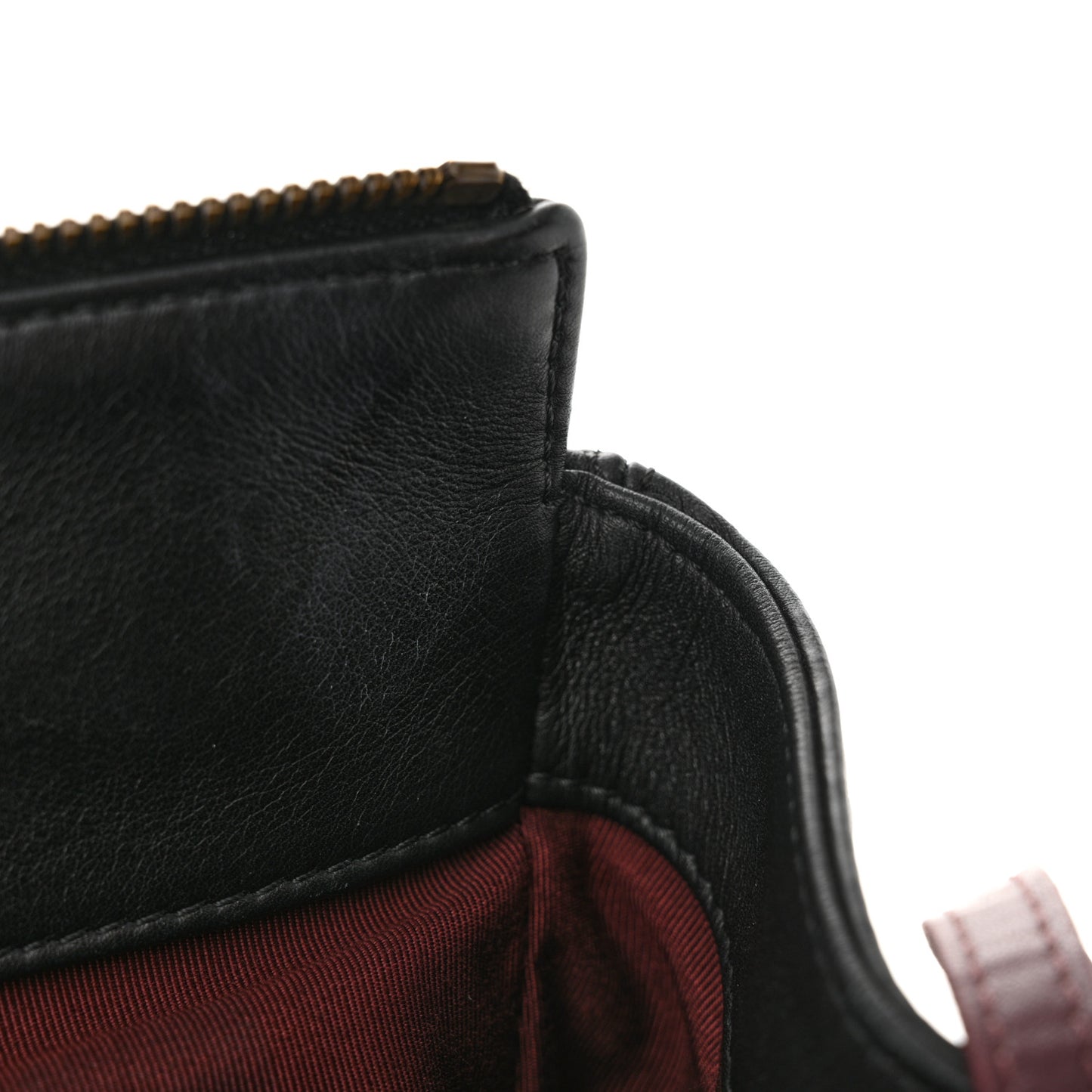 Calfskin Diamond Debossed Large Cosmos Zip Tote Black