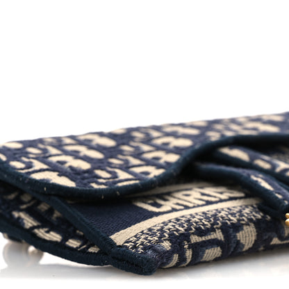 Christian Dior Oblique Slim Saddle Pouch Blue 9 of 15