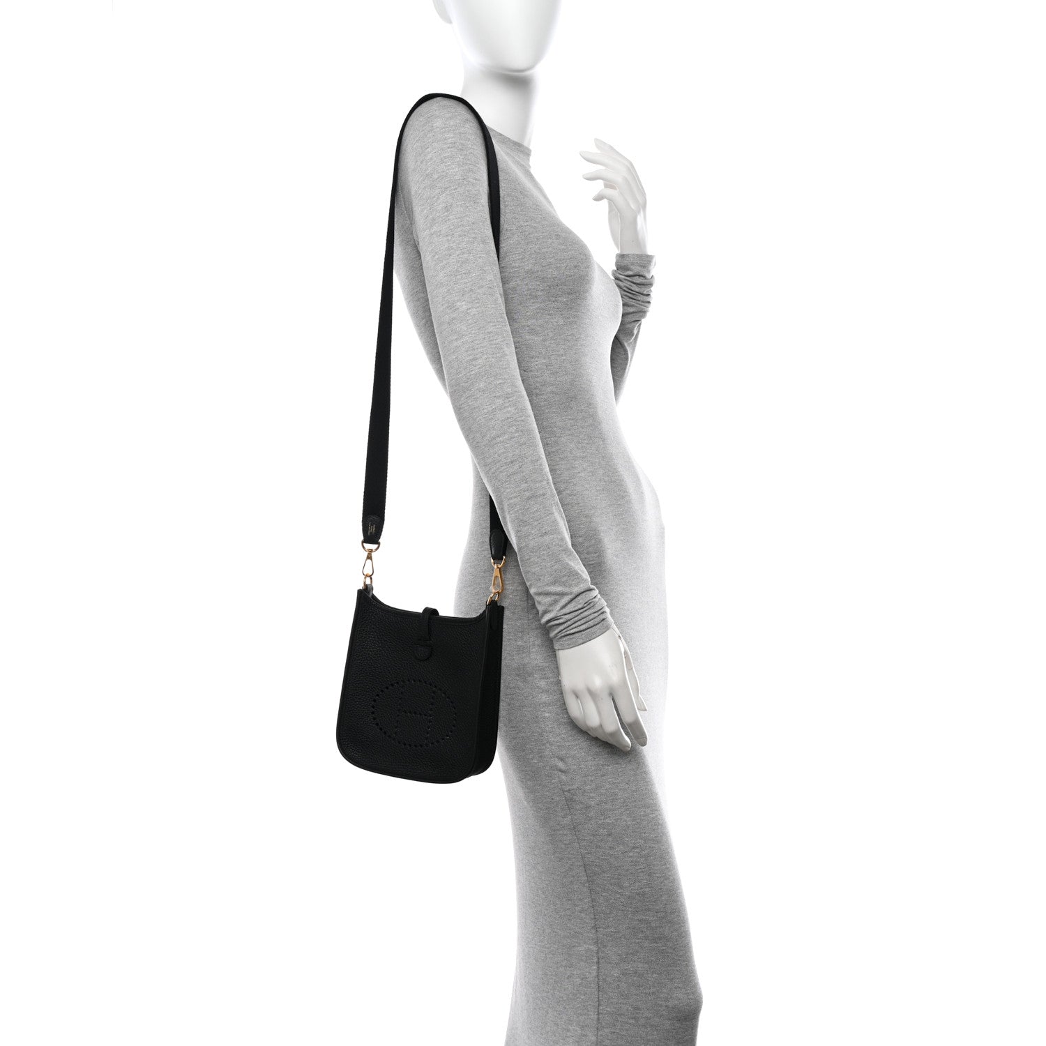 Hermes Taurillon Clemence Evelyne TPM Black 2 of 11