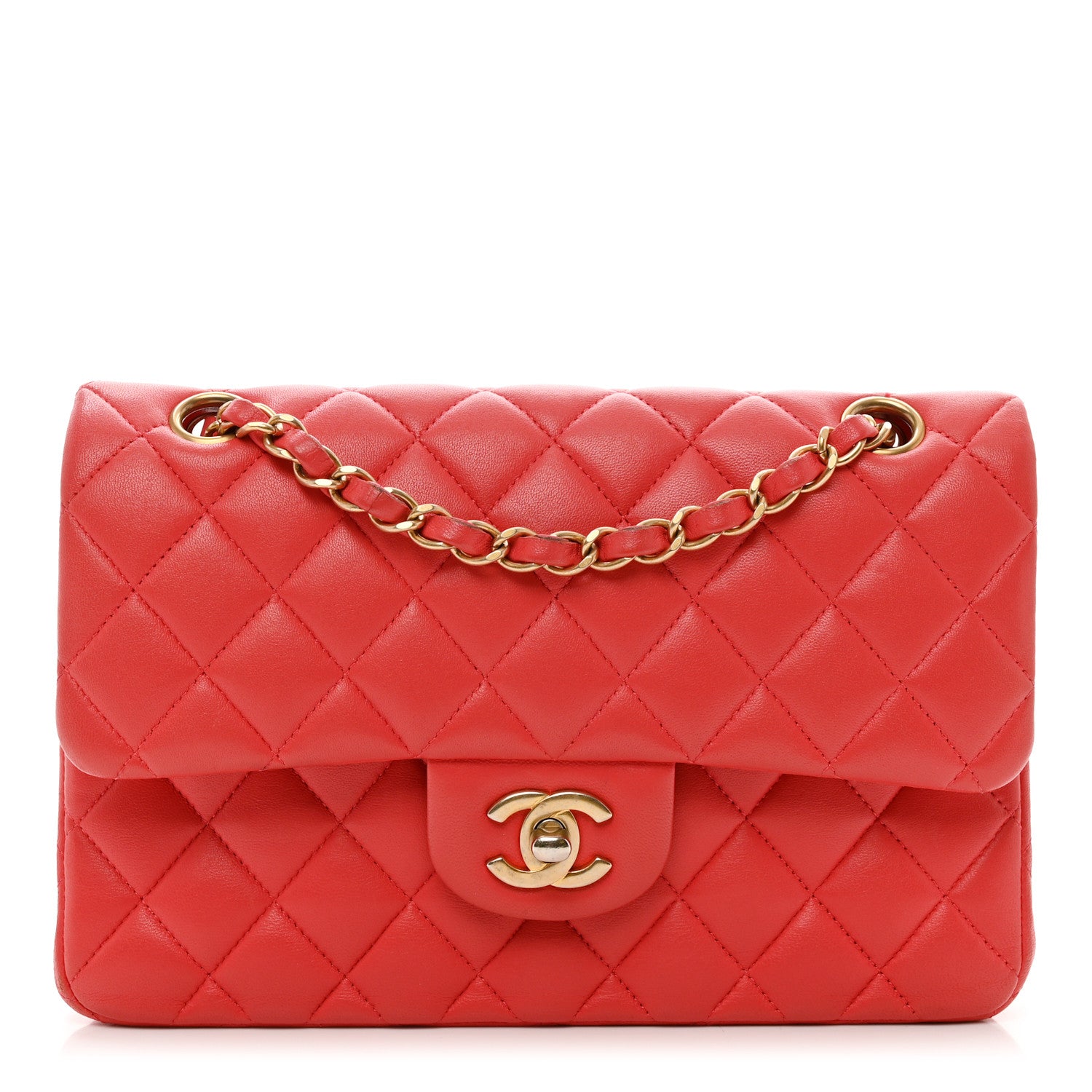 Chanel Lambskin Quilted Small Double Flap Red 1 of 14