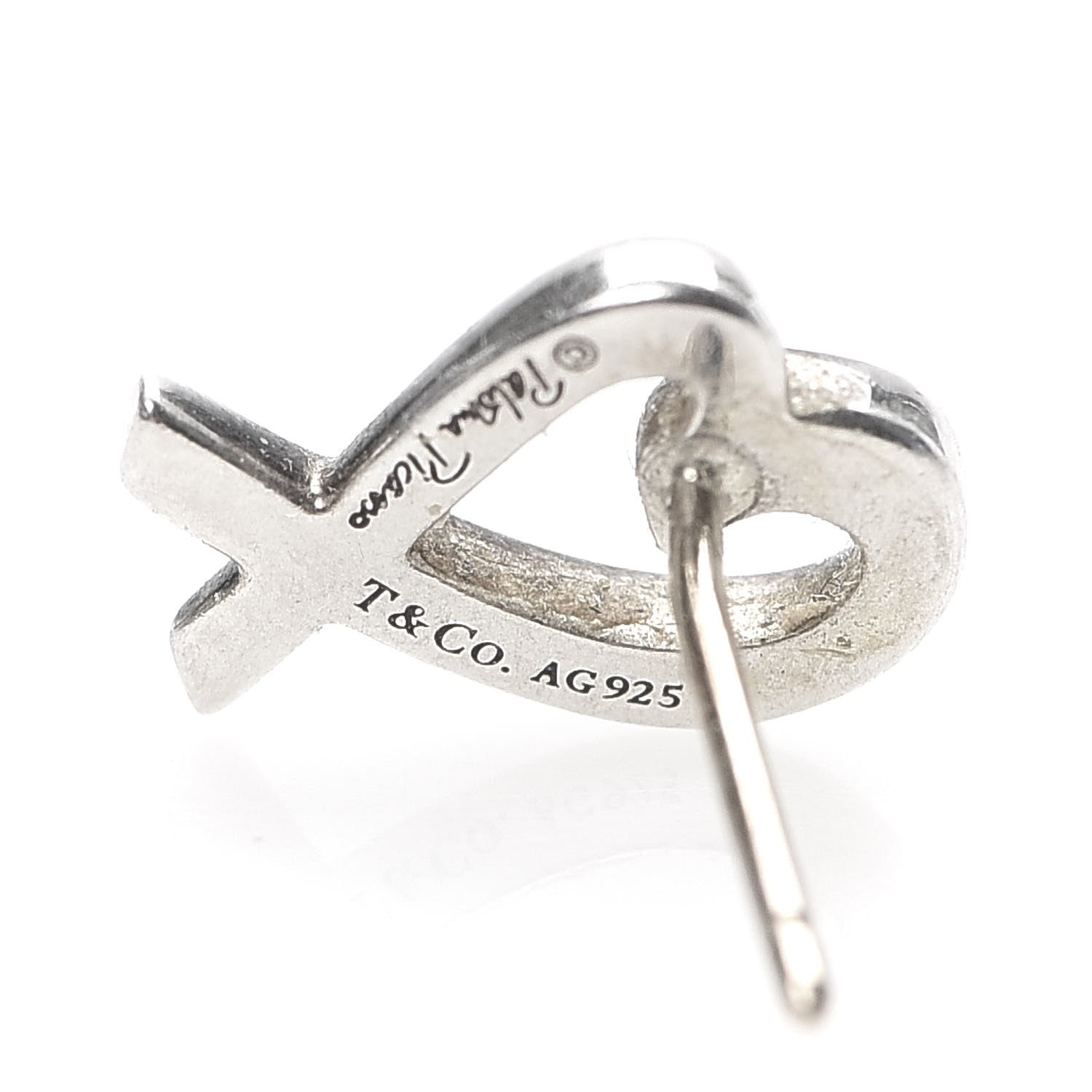 Tiffany Sterling Silver Mini Paloma Picasso Loving Heart Earrings 4 of 6