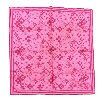 Louis Vuitton Cotton Takashi Murakami Cosmic Blossom Square Scarf Pink 1 of 3