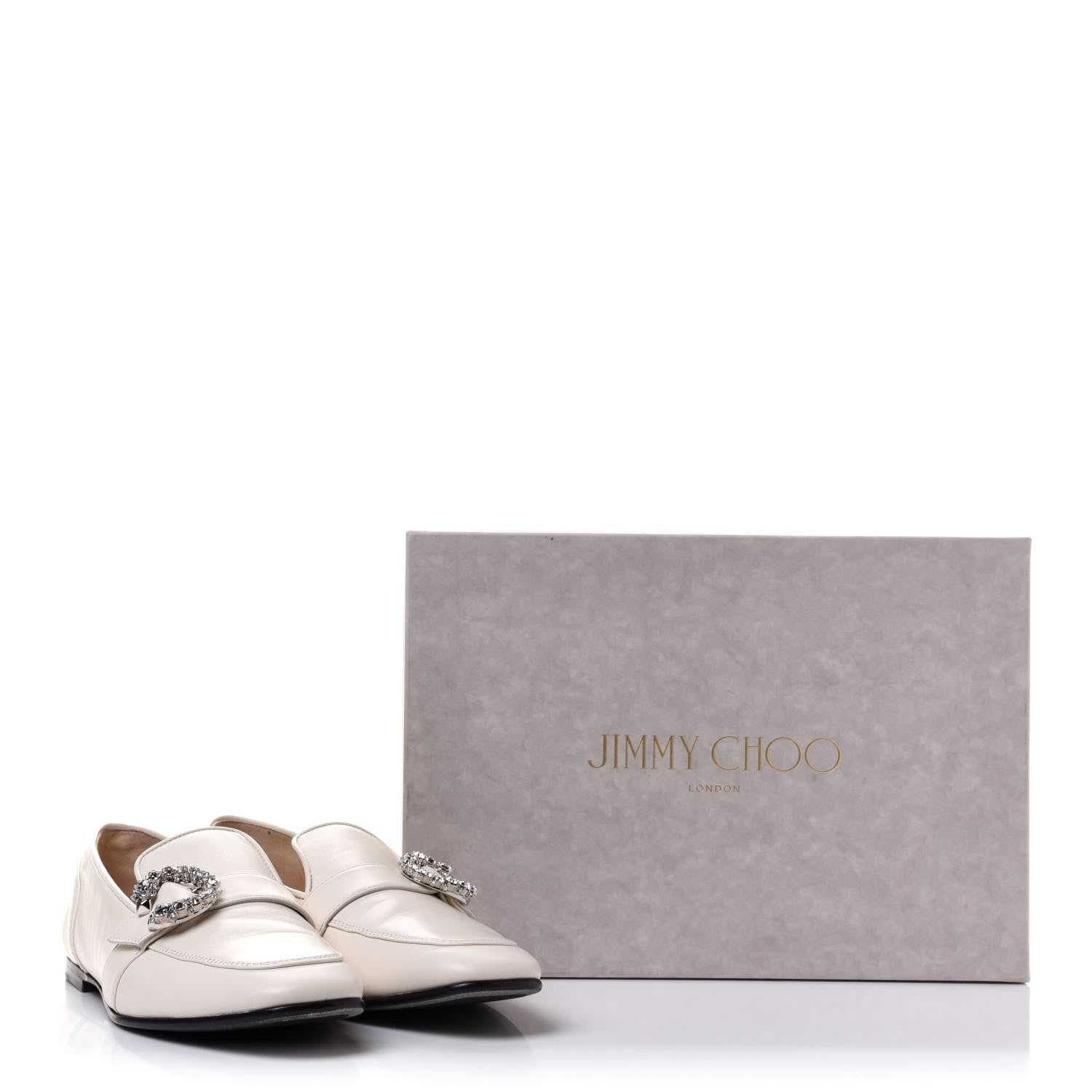 Jimmy Choo Nappa Crystal Mani Flat Loafer 39.5 Latte 12 of 12