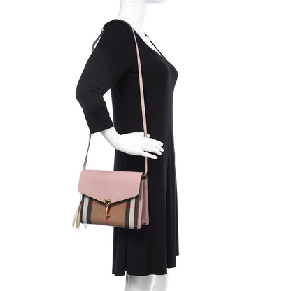 Burberry Derby Calfskin House Check Small Macken Crossbody Bag Pale Orchid 1 of 10