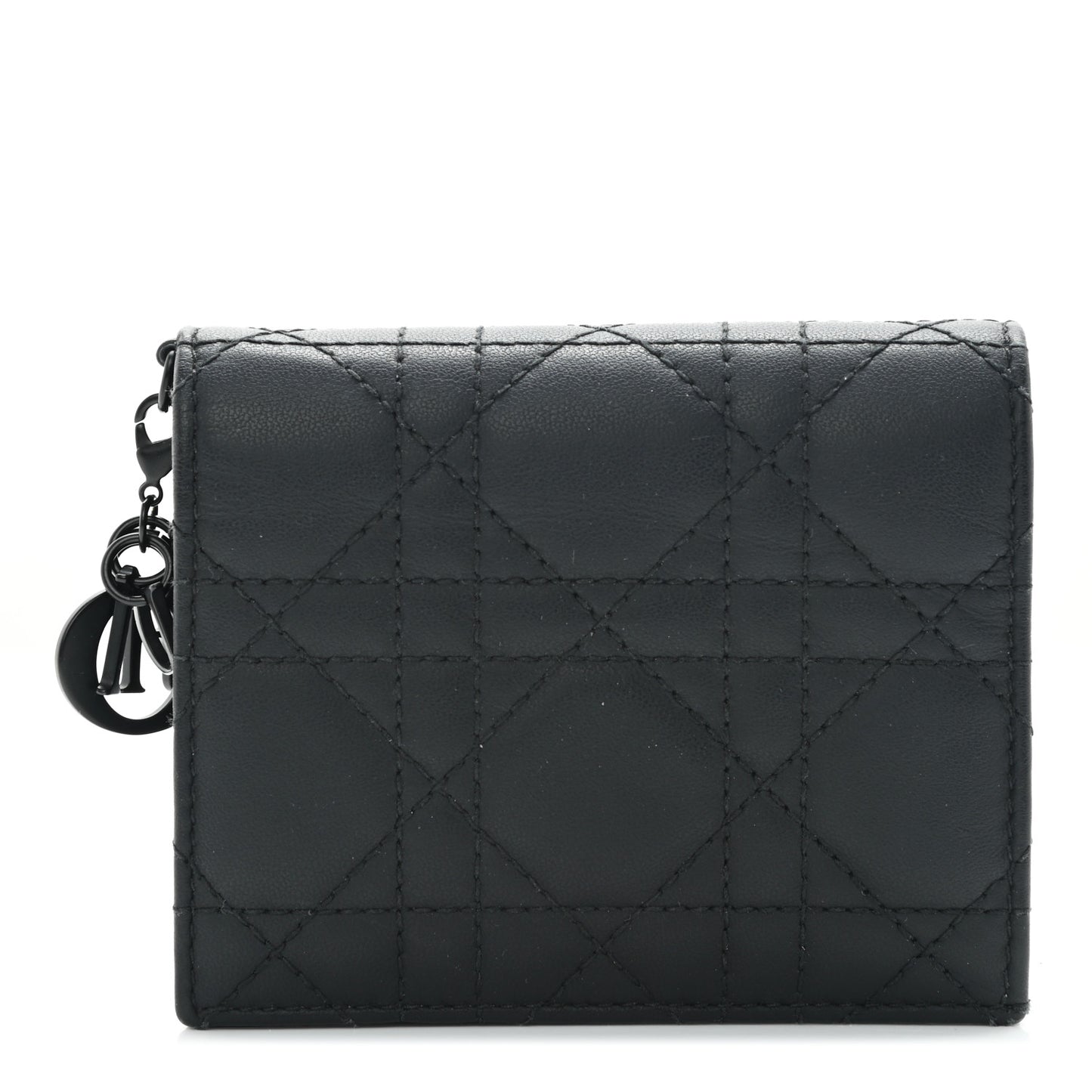 Lambskin Cannage Mini Lady Dior Wallet Black