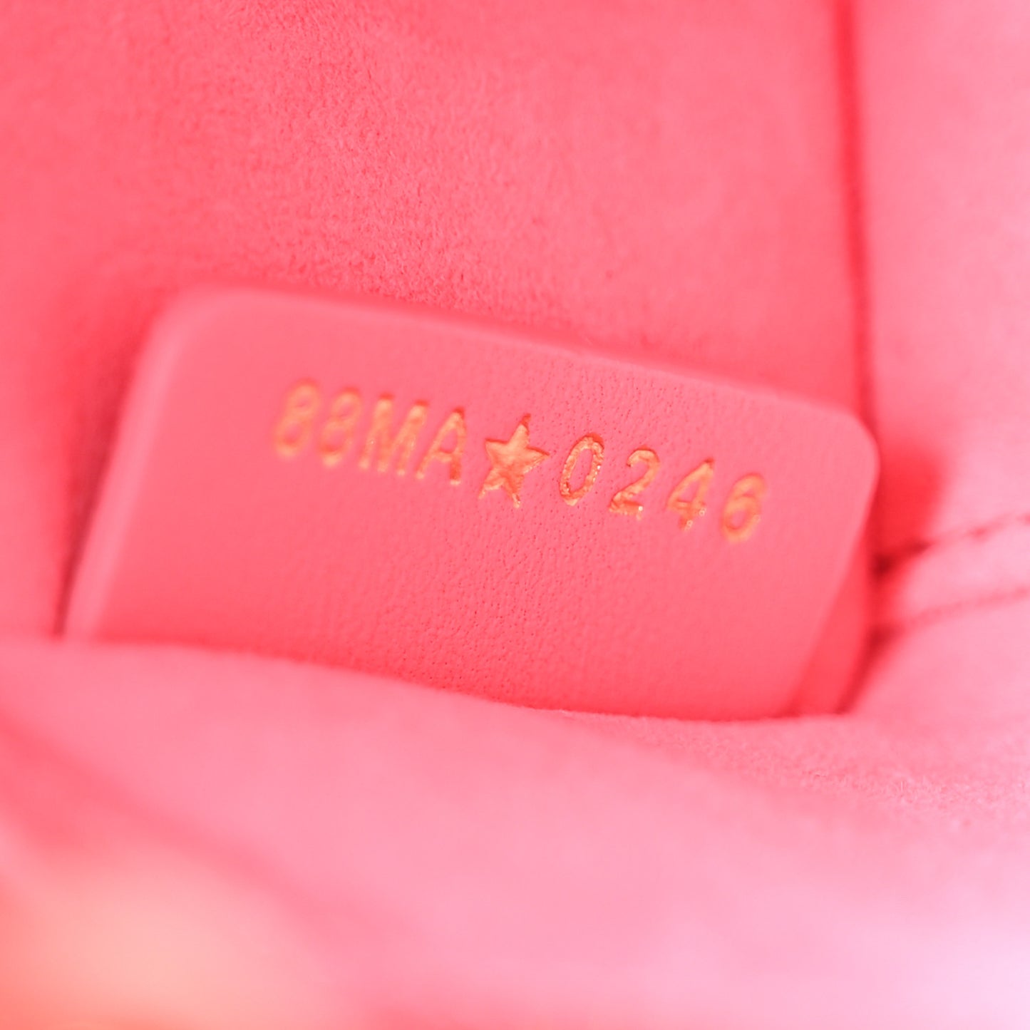 Lambskin Cannage Mini Lady D-Joy Fraise