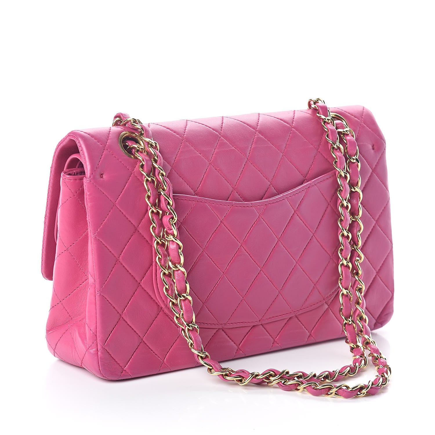 Chanel Lambskin Quilted Medium Double Flap Dark Pink 3 of 10