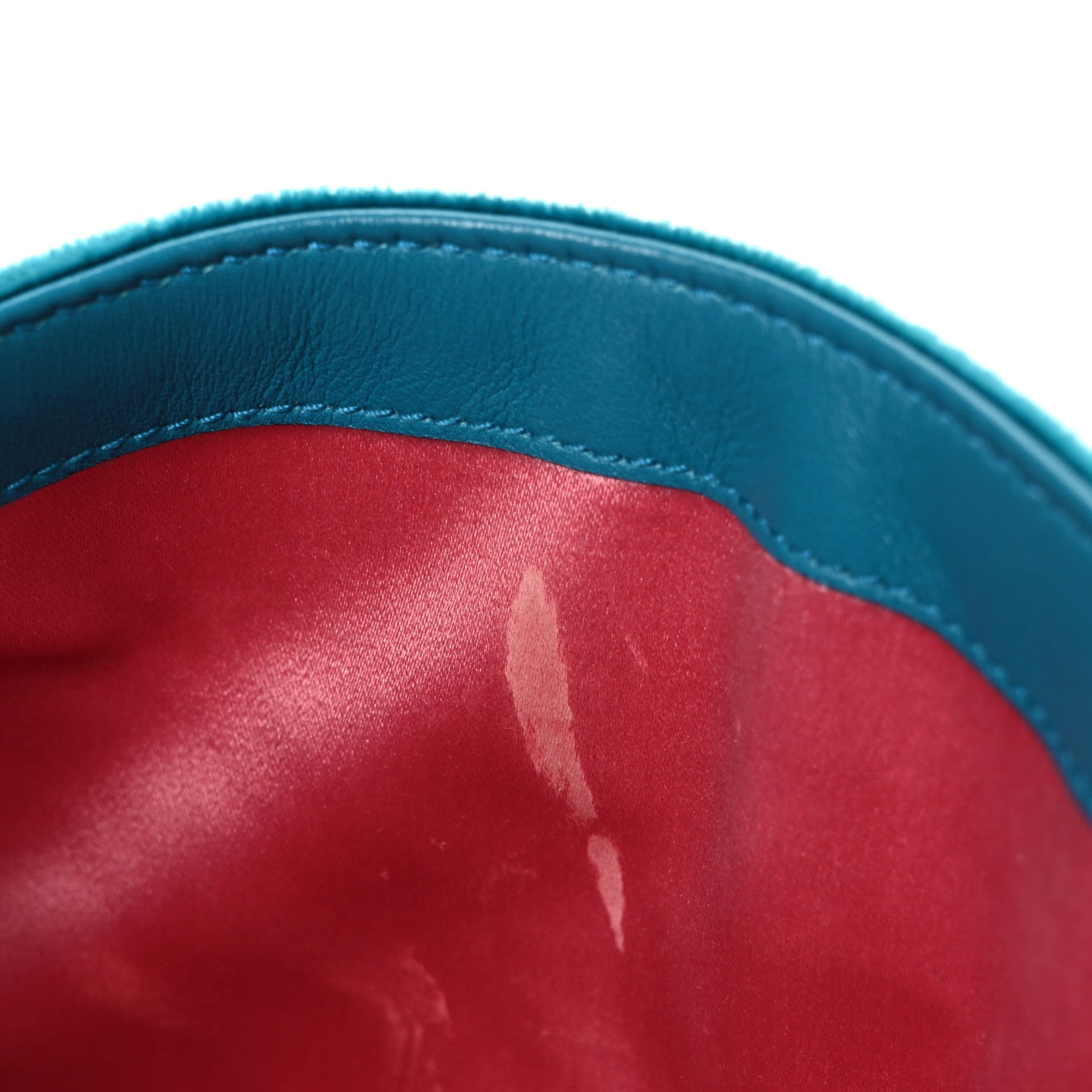 Gucci Velvet Matelasse Small GG Marmont Shoulder Bag Pavone Cyan 11 of 11