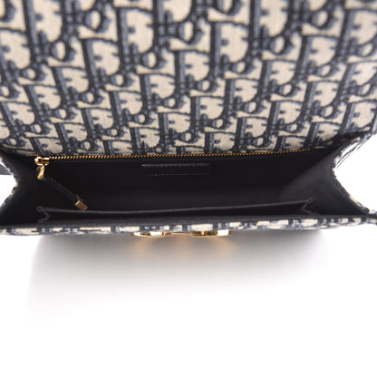 Christian Dior Oblique 30 Montaigne Flap Bag Blue 5 of 11