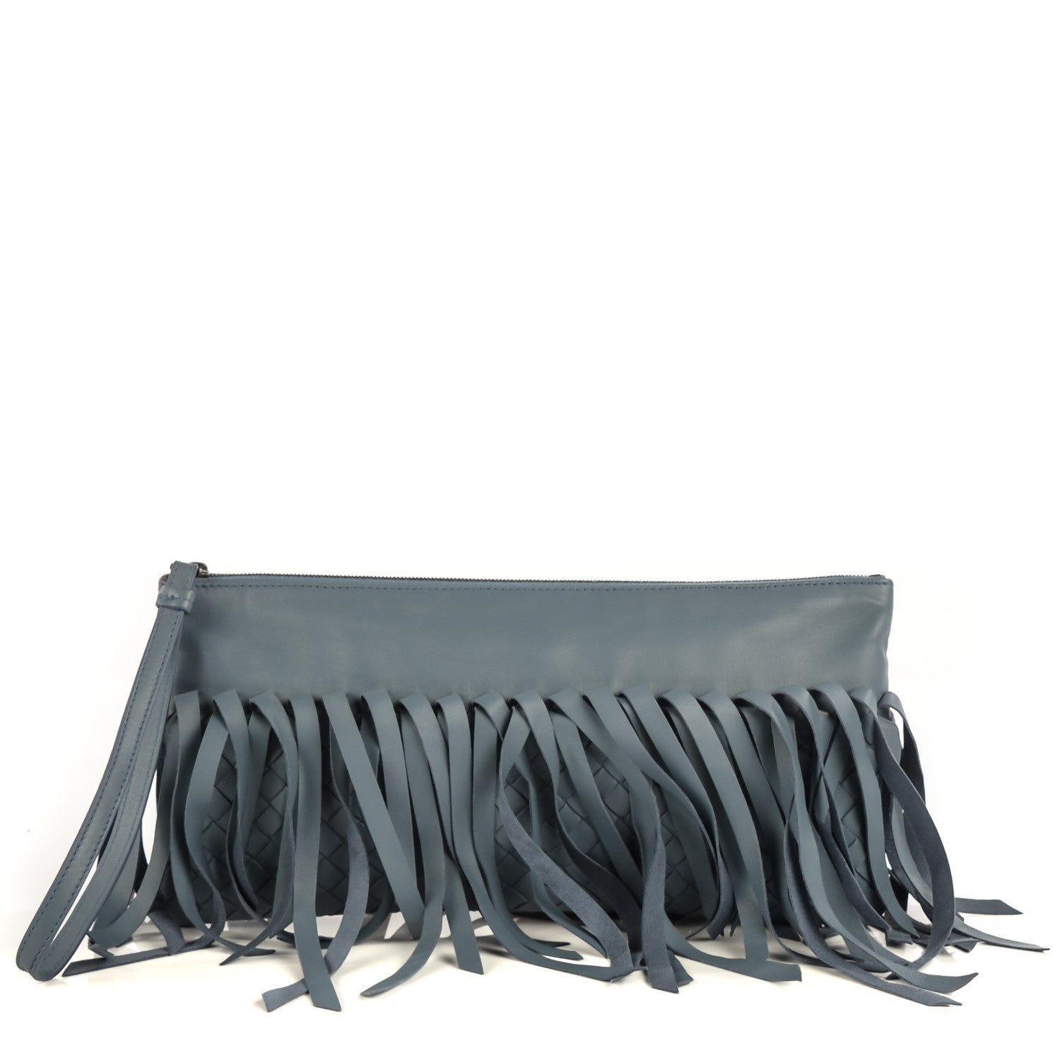 Bottega Veneta Nappa Intrecciato Fringe Pouch Krim 1 of 9