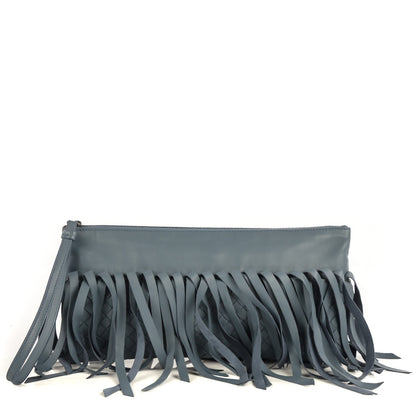 Bottega Veneta Nappa Intrecciato Fringe Pouch Krim 1 of 9