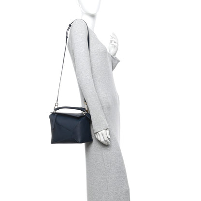 Loewe Soft Grained Calfskin Small Puzzle Edge Bag Navy 2 of 10