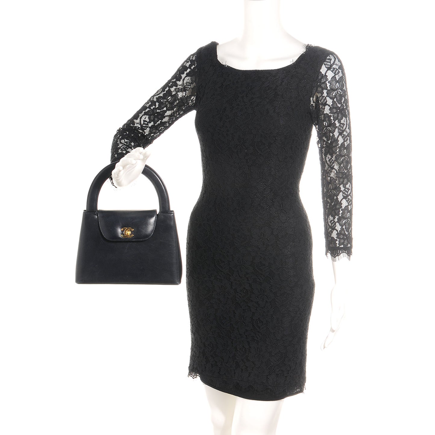 Lambskin Small Kelly Flap Bag Navy Blue