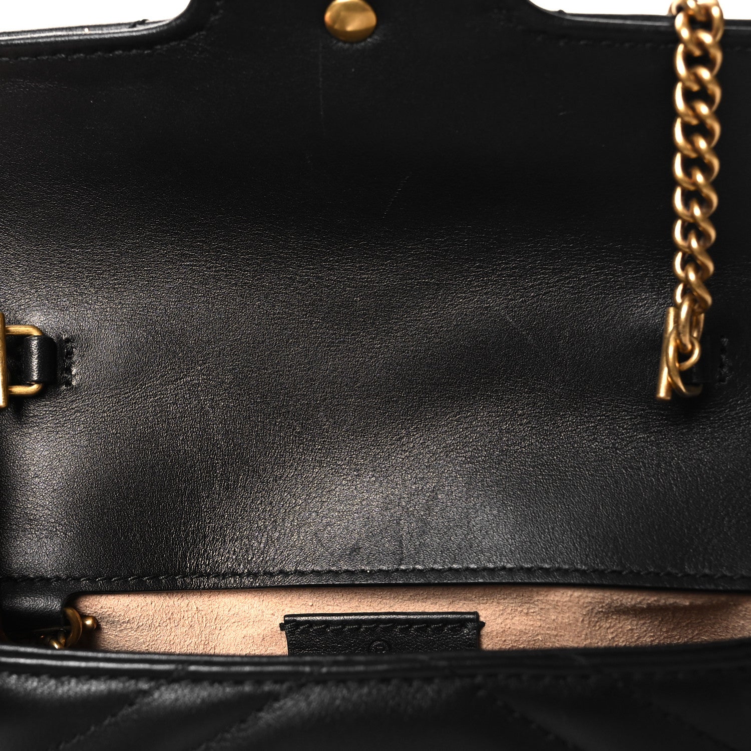 Gucci Calfskin Matelasse Super Mini GG Marmont Shoulder Bag Black 8 of 12