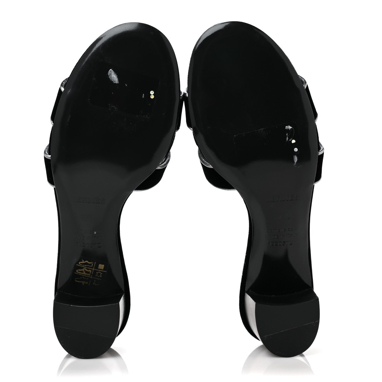 Hermes Velvet Nappa Oasis Sandals 37.5 Argent Vieilli 5 of 10
