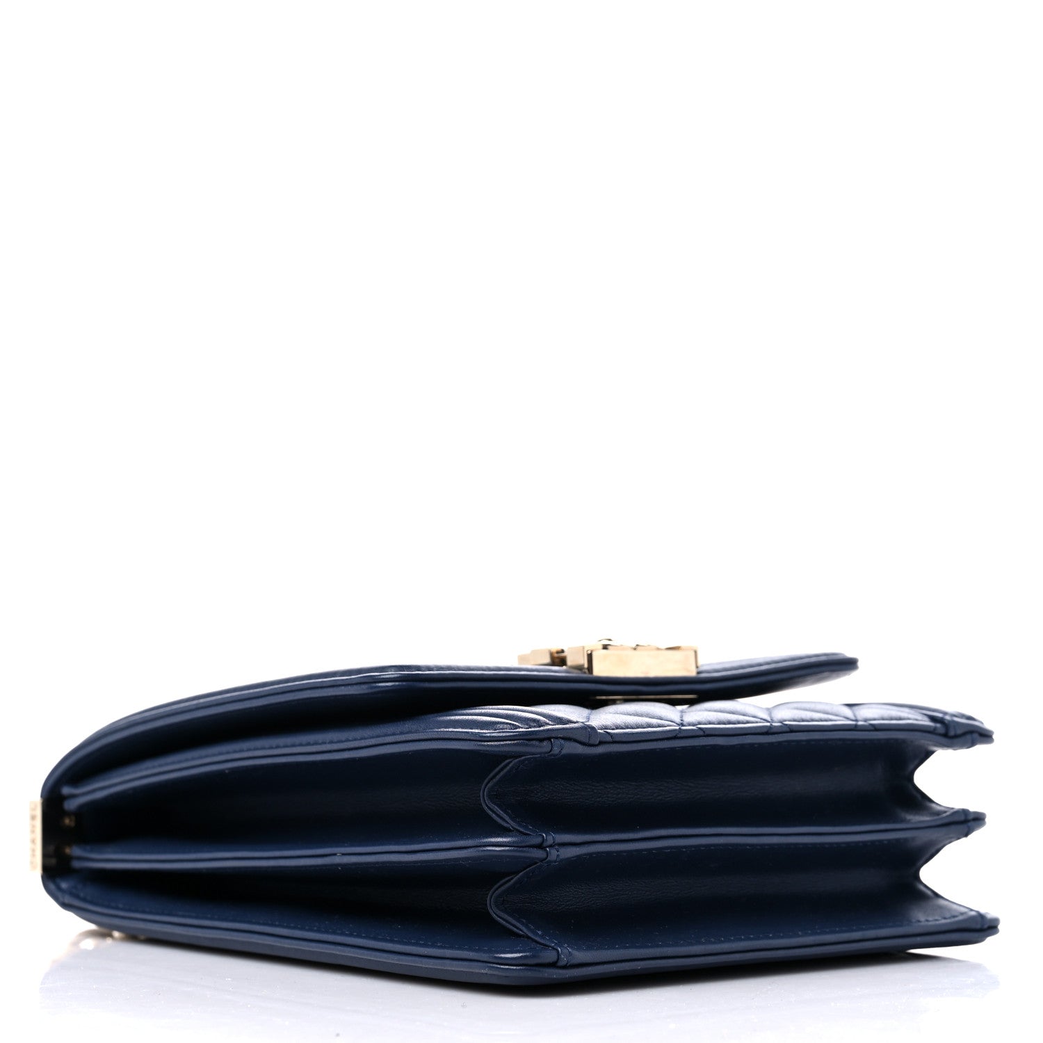 Chanel Calfskin Quilted North South Boy Flap Navy 4 of 9