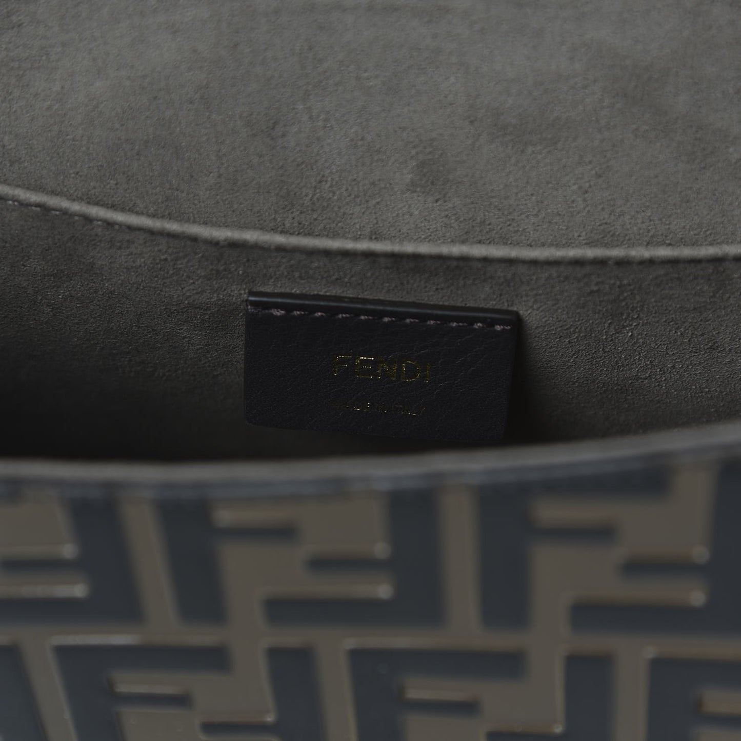 Vitello Century F is Fendi Bi-Color FF 1974 Embossed Kan I Shoulder Bag Maya Black