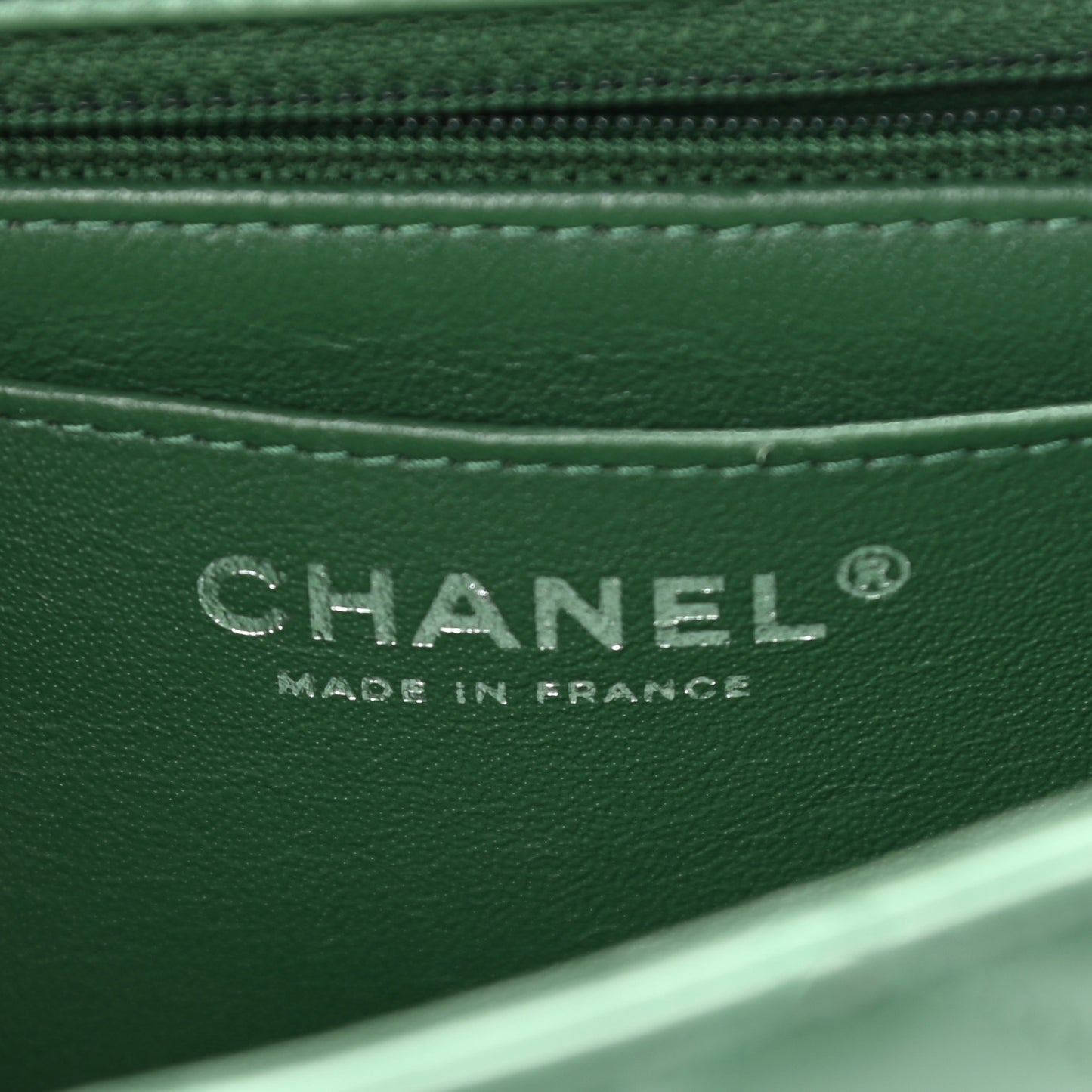 Lambskin Quilted Mini Rectangular Flap Green
