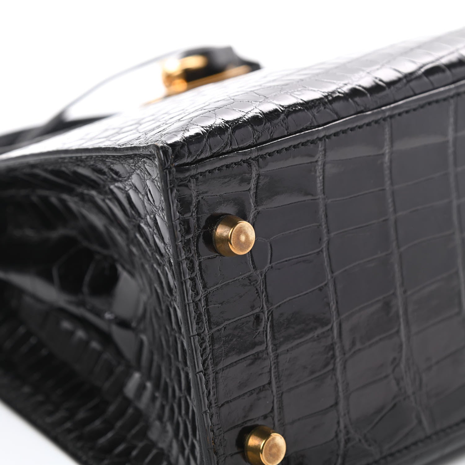 Hermes Shiny Alligator Kelly Sellier 28 Black 7 of 39
