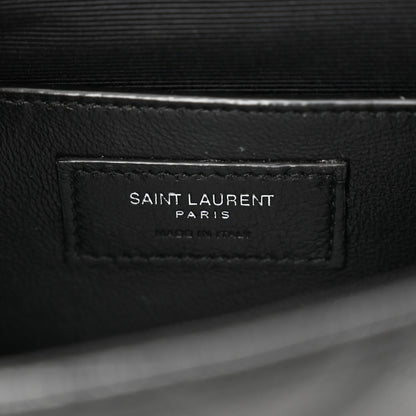 Saint Laurent Grain De Poudre Textured Mixed Matelasse Triquilt Small Monogram Satchel Black 6 of 10
