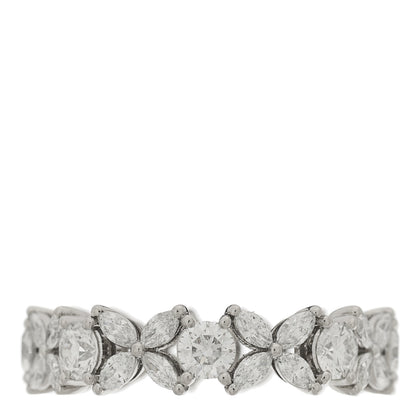 Tiffany Platinum Diamond Victoria Alternating Band Ring 53 6.25 1 of 5